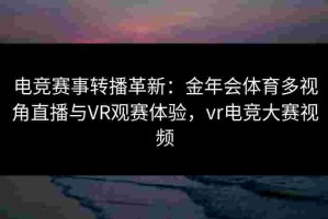 电竞赛事转播革新：金年会体育多视角直播与VR观赛体验，vr电竞大赛视频