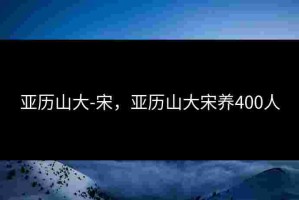 亚历山大-宋，亚历山大宋养400人