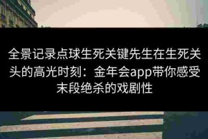 全景记录点球生死关键先生在生死关头的高光时刻：金年会app带你感受末段绝杀的戏剧性
