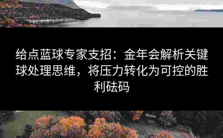给点蓝球专家支招：金年会解析关键球处理思维，将压力转化为可控的胜利砝码
